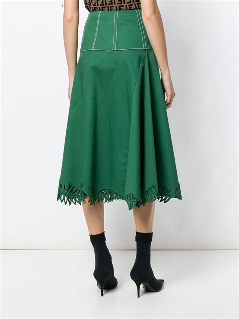 fendi flared midi skirt|fendi leather skirts.